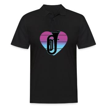 Joueur de tuba Tuba Instrument de musique - Polo Homme - noir - Devant - Kai (181cm)
