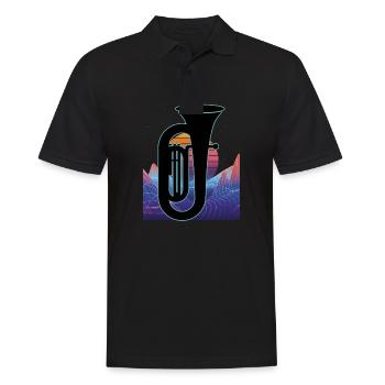 Tuba Player Tuba Musical Instrument - Men's Polo Shirt - black - Front - Kai (181cm)