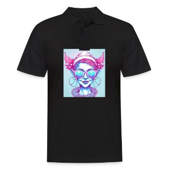 Weihnachten Fee Elfe Neon Abstrakt Sonnenbrille - Männer Poloshirt - Schwarz - Vorne - Kai (181cm)