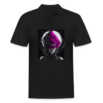 Evil Old Woman Horror Gothic Horror Witch Abstract - Men's Polo Shirt - black - Front - Kai (181cm)