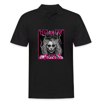 Böse alte Frau Horror Gothic Grusel Hexe Abstrakt - Männer Poloshirt - Schwarz - Vorne - Kai (181cm)
