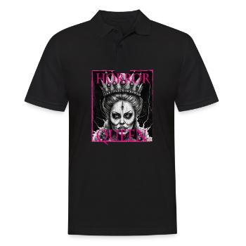 Böse alte Frau Horror Gothic Grusel Hexe Abstrakt - Männer Poloshirt - Schwarz - Vorne - Kai (181cm)