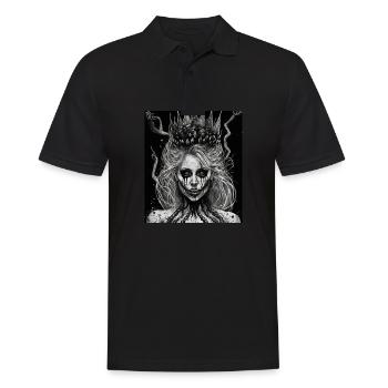 Evil Old Woman Horror Gothic Horror Witch Abstract - Men's Polo Shirt - black - Front - Kai (181cm)