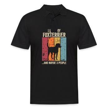 Foxterrier Hund Dog Hundehalter - Männer Poloshirt - Schwarz - Vorne - Kai (181cm)
