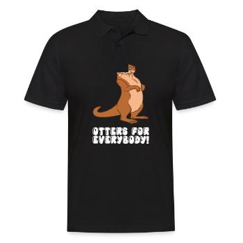 Petits jeux de mots sur les loutres et blagues sur les loutres - Polo Homme - noir - Devant - Kai (181cm)