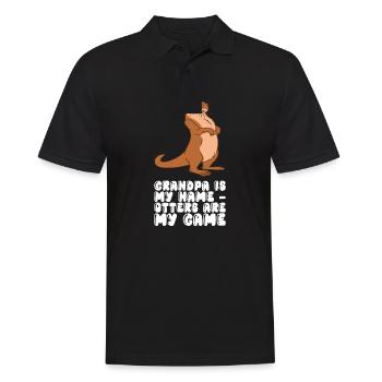 Petits jeux de mots sur les loutres et blagues sur les loutres - Polo Homme - noir - Devant - Kai (181cm)