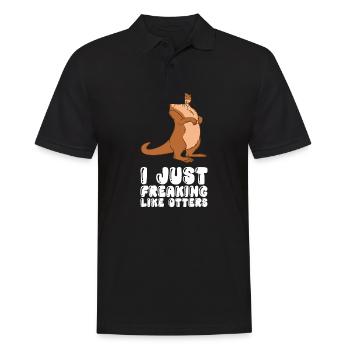 Cute otter puns and otter jokes - Men's Polo Shirt - black - Front - Kai (181cm)