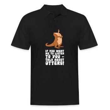Petits jeux de mots sur les loutres et blagues sur les loutres - Polo Homme - noir - Devant - Kai (181cm)
