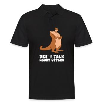 Petits jeux de mots sur les loutres et blagues sur les loutres - Polo Homme - noir - Devant - Kai (181cm)