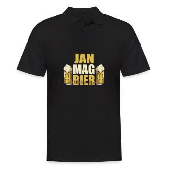 Jan mag Bier Name Geburtstag - Männer Poloshirt - Schwarz - Vorne - Kai (181cm)