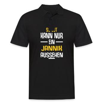Jannik Vorname Name Geburtstag - Männer Poloshirt - Schwarz - Vorne - Kai (181cm)