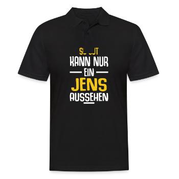 Jens Vorname Name Geburtstag - Männer Poloshirt - Schwarz - Vorne - Kai (181cm)