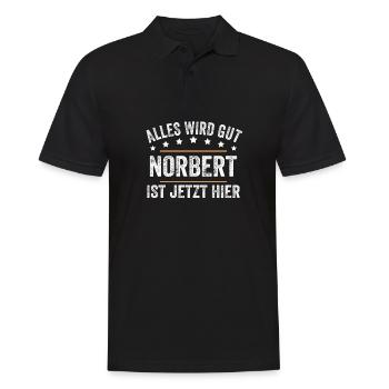 Norbert Vorname Name Geburtstag - Männer Poloshirt - Schwarz - Vorne - Kai (181cm)