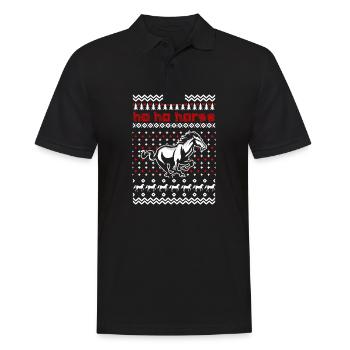 Ho Ho Pferd - Männer Poloshirt - Schwarz - Vorne - Kai (181cm)