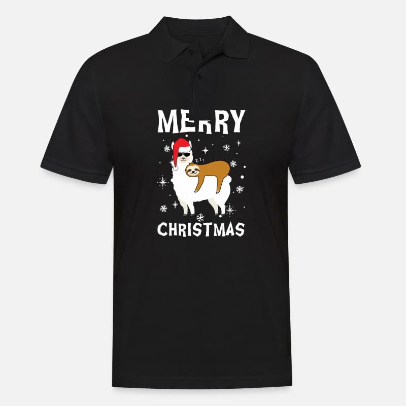Buon Natale Alpaca e Bradipo - Polo da uomo - nero
