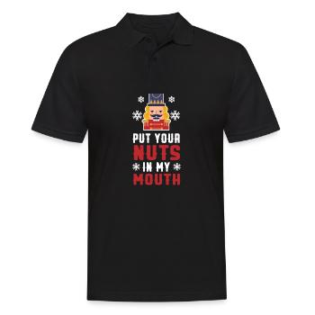 Mets tes noix dans ma bouche - Polo Homme - noir - Devant - Kai (181cm)