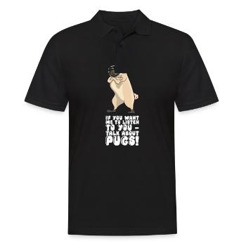 Si tu veux que je t’écoute parler des carlins - Polo Homme - noir - Devant - Kai (181cm)
