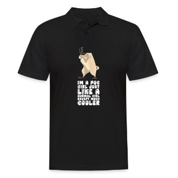 At A Pug Girl - Men's Polo Shirt - black - Front - Kai (181cm)