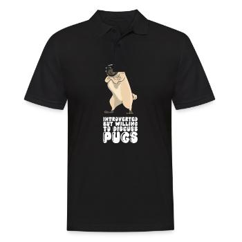 Introverted But Willing To Discuss Pugs - Men's Polo Shirt - black - Front - Kai (181cm)