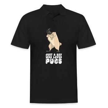 Just A Boy Who Loves Pugs - Men's Polo Shirt - black - Front - Kai (181cm)