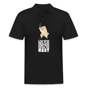 A Pug Solves Most Of My Problems - Men's Polo Shirt - black - Front - Kai (181cm)