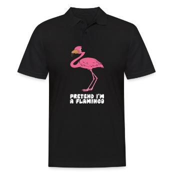 Drôles de graphismes de flamants roses - Polo Homme - noir - Devant - Kai (181cm)