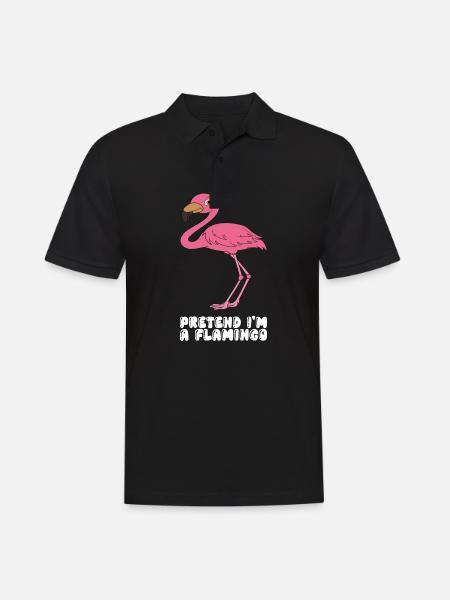 Funny flamingo graphics - Men's Polo Shirt - black