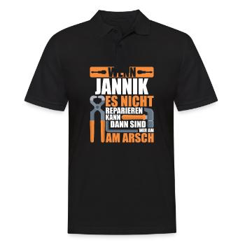 Vorname Jannik Name Geburtstag Geschenk - Männer Poloshirt - Schwarz - Vorne - Kai (181cm)