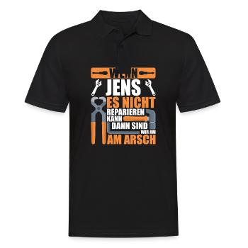 Vorname Jens Name Geburtstag Geschenk - Männer Poloshirt - Schwarz - Vorne - Kai (181cm)