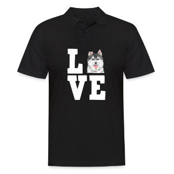 Husky Dog Dog Propriétaire de chien - Polo Homme - noir - Devant - Kai (181cm)