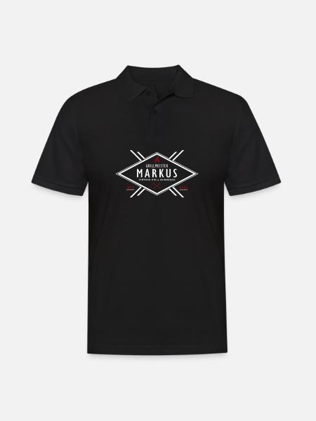 Grillmeister Markus Vorname Name - Männer Poloshirt - Schwarz