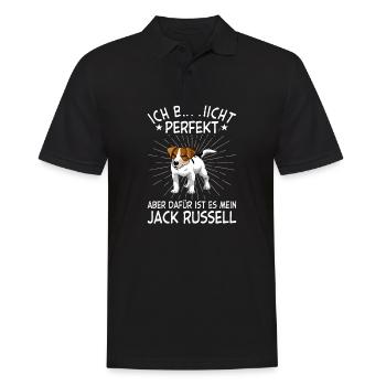 Jack Russell Terrier Hund Dog Hundehalter - Männer Poloshirt - Schwarz - Vorne - Kai (181cm)