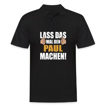 Lass das mal den Paul machen - Männer Poloshirt - Schwarz - Vorne - Kai (181cm)
