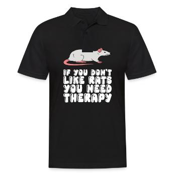 Ratten Therapie - Männer Poloshirt - Schwarz - Vorne - Kai (181cm)