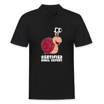 Certified snail expert - Men's Polo Shirt - black - Front - Kai (181cm)