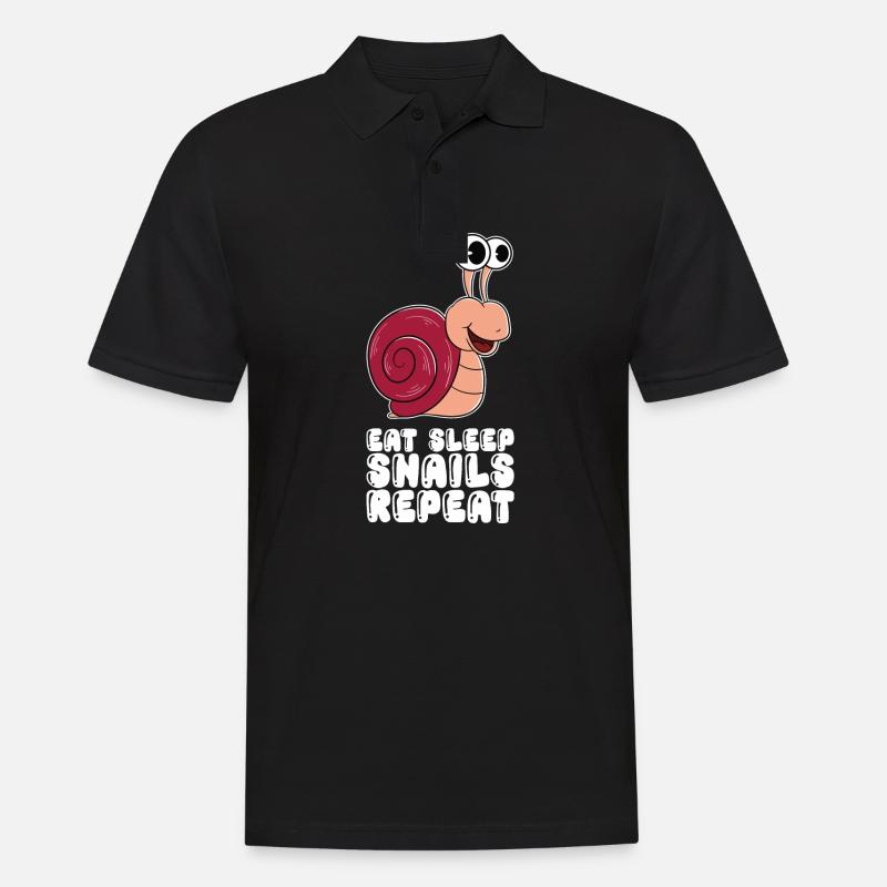 Eat Sleep Snails Repeat - Männer Poloshirt - Schwarz