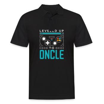 Leveled Up to Oncle Gamer Uncle Gaming Tio Family - Men's Polo Shirt - black - Front - Kai (181cm)