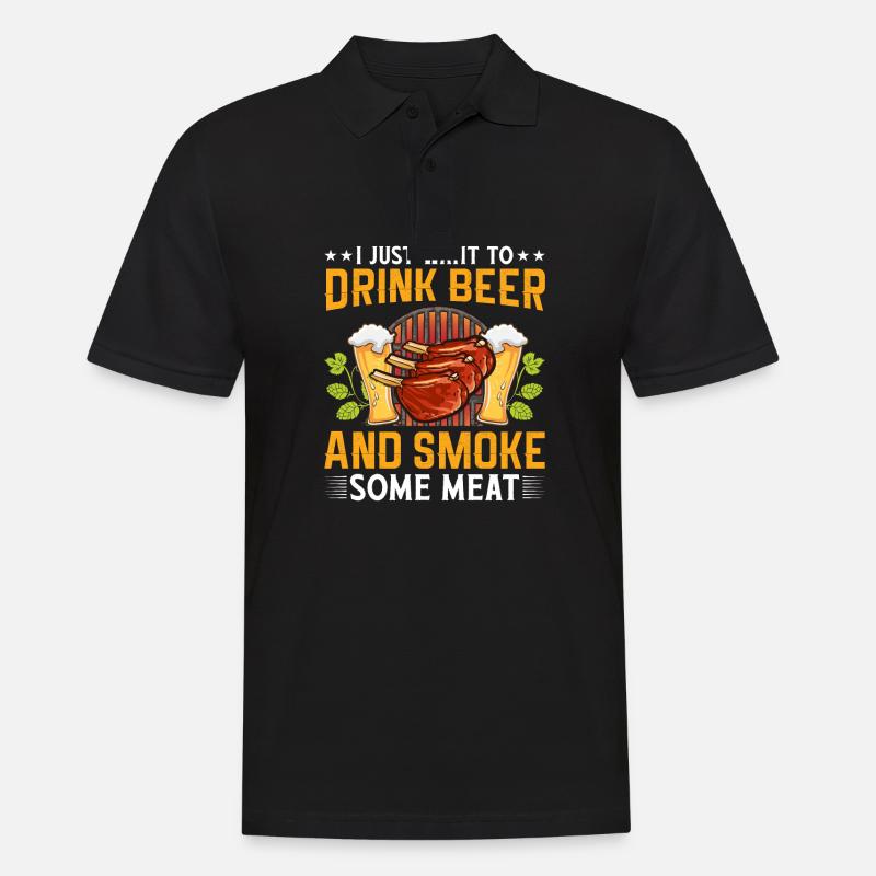 Bière grillade - Polo Homme - noir