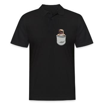 Pug Pug Dog Dog Dog Owner - Men's Polo Shirt - black - Front - Kai (181cm)