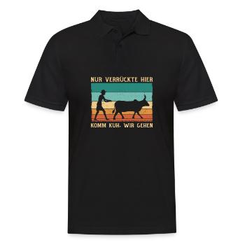 Nur Verrückte Hier - Männer Poloshirt - Schwarz - Vorne - Kai (181cm)
