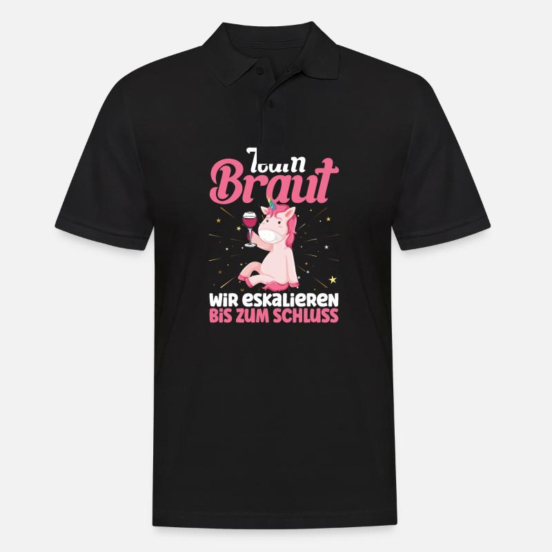 Team Braut Einhorn - Männer Poloshirt - Schwarz
