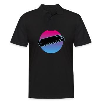Harmonica - Men's Polo Shirt - black - Front - Kai (181cm)