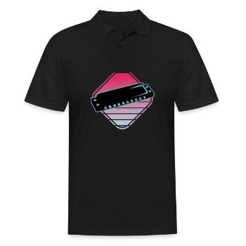 Harmonica - Men's Polo Shirt - black - Front - Kai (181cm)