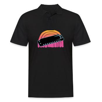 Harmonica - Men's Polo Shirt - black - Front - Kai (181cm)