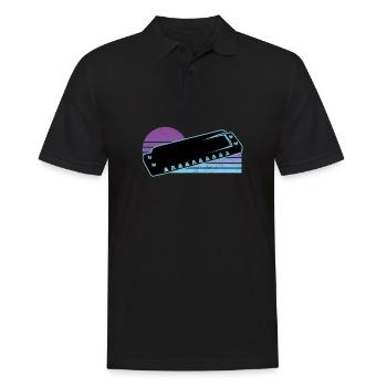 Harmonica - Men's Polo Shirt - black - Front - Kai (181cm)