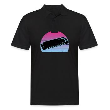 Harmonica - Men's Polo Shirt - black - Front - Kai (181cm)