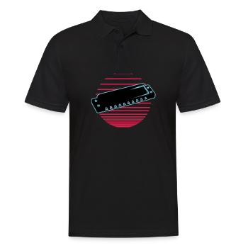 Harmonica - Men's Polo Shirt - black - Front - Kai (181cm)
