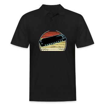 Harmonica - Men's Polo Shirt - black - Front - Kai (181cm)