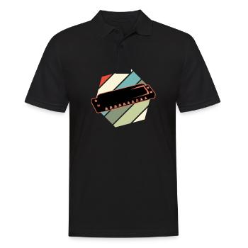 Harmonica - Men's Polo Shirt - black - Front - Kai (181cm)