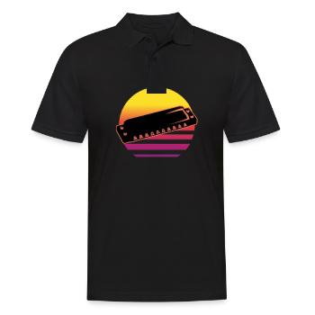 Harmonica - Men's Polo Shirt - black - Front - Kai (181cm)
